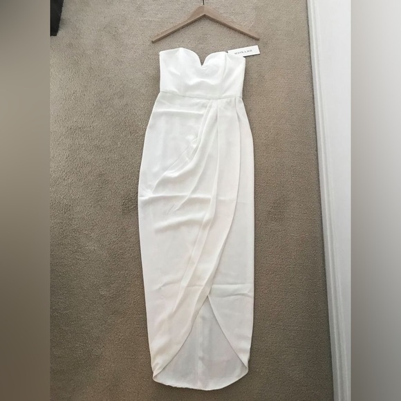 White Shona Joy Bustier Draped Maxi Dress - Picture 3 of 3